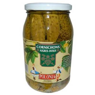 POLONIA CORNICHONS AIGRE DOUX 490G X12