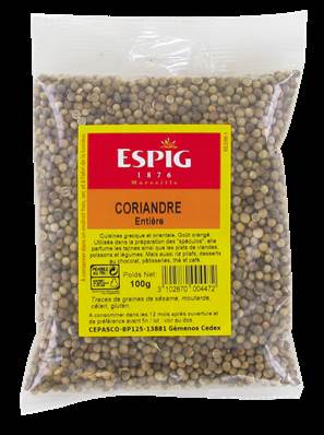 CORIANDRE ENTIERE 100G X10