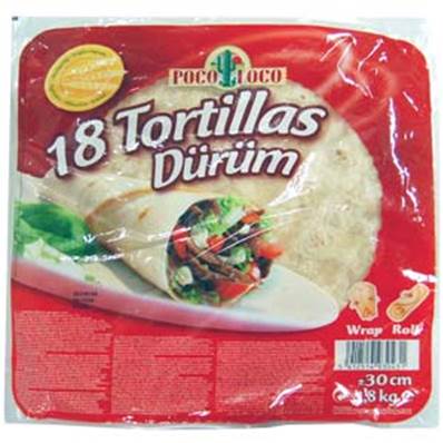 TORTILLAS 30CM SACHET DE 18 X6