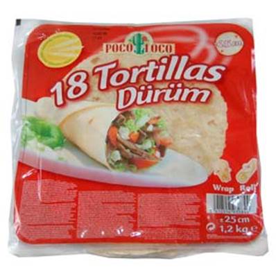 TORTILLAS 25CM SACHET DE 18 X6