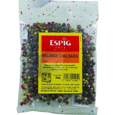 MELANGE 5 BAIES ENTIERES 50G X20